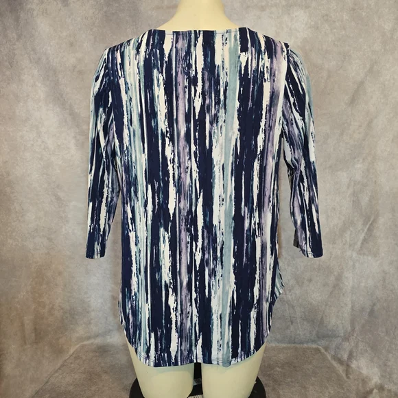 Blue‎ Mood Ladies Blue & White Blouse Size Small - Picture 3 of 5